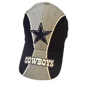 Vintage 90s Dallas Cowboys Snapback Hat Script Logo Blue Gray NFL Great Shape